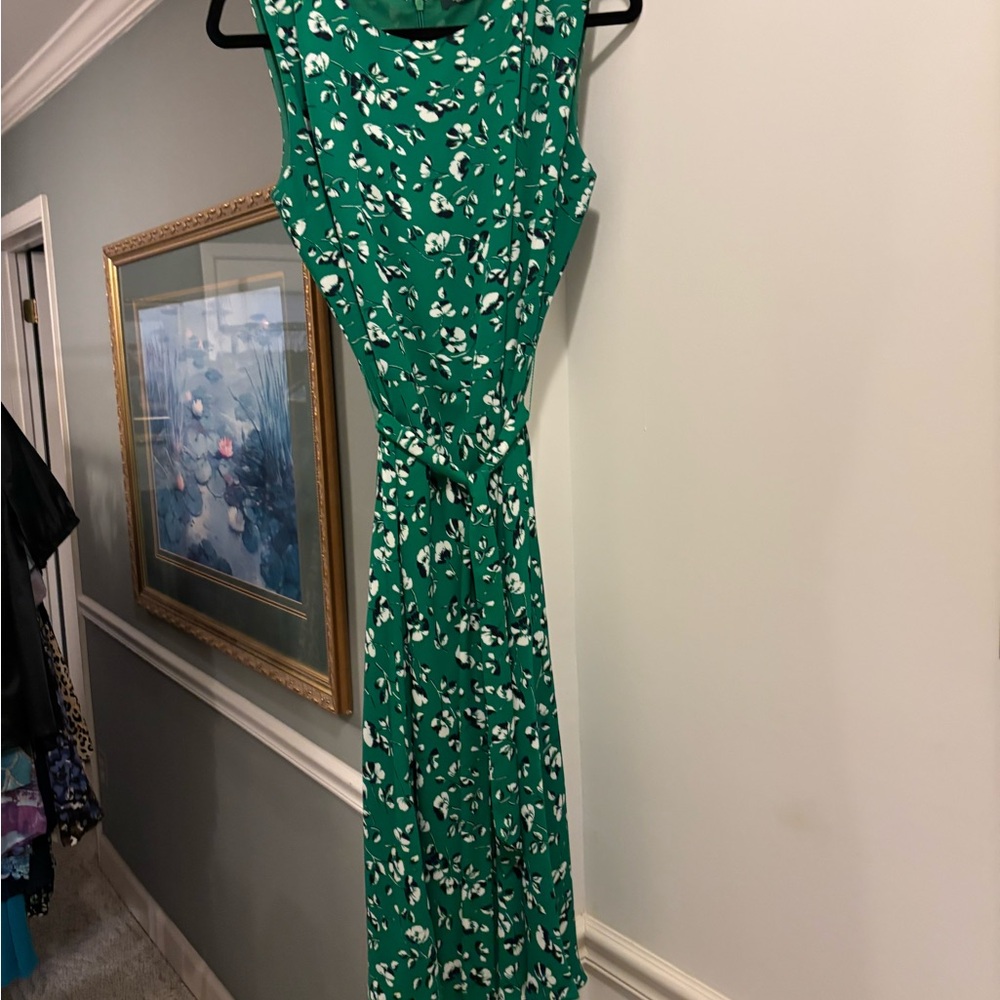 Lauren Ralph Lauren Green Floral Midi Dress